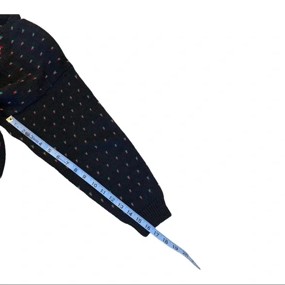 Vintage Christmas Sweater Hand Embroidered Petite Medium - Picture 6 of 10